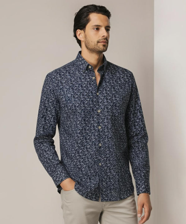 chemise imprimé design goutte bleu
